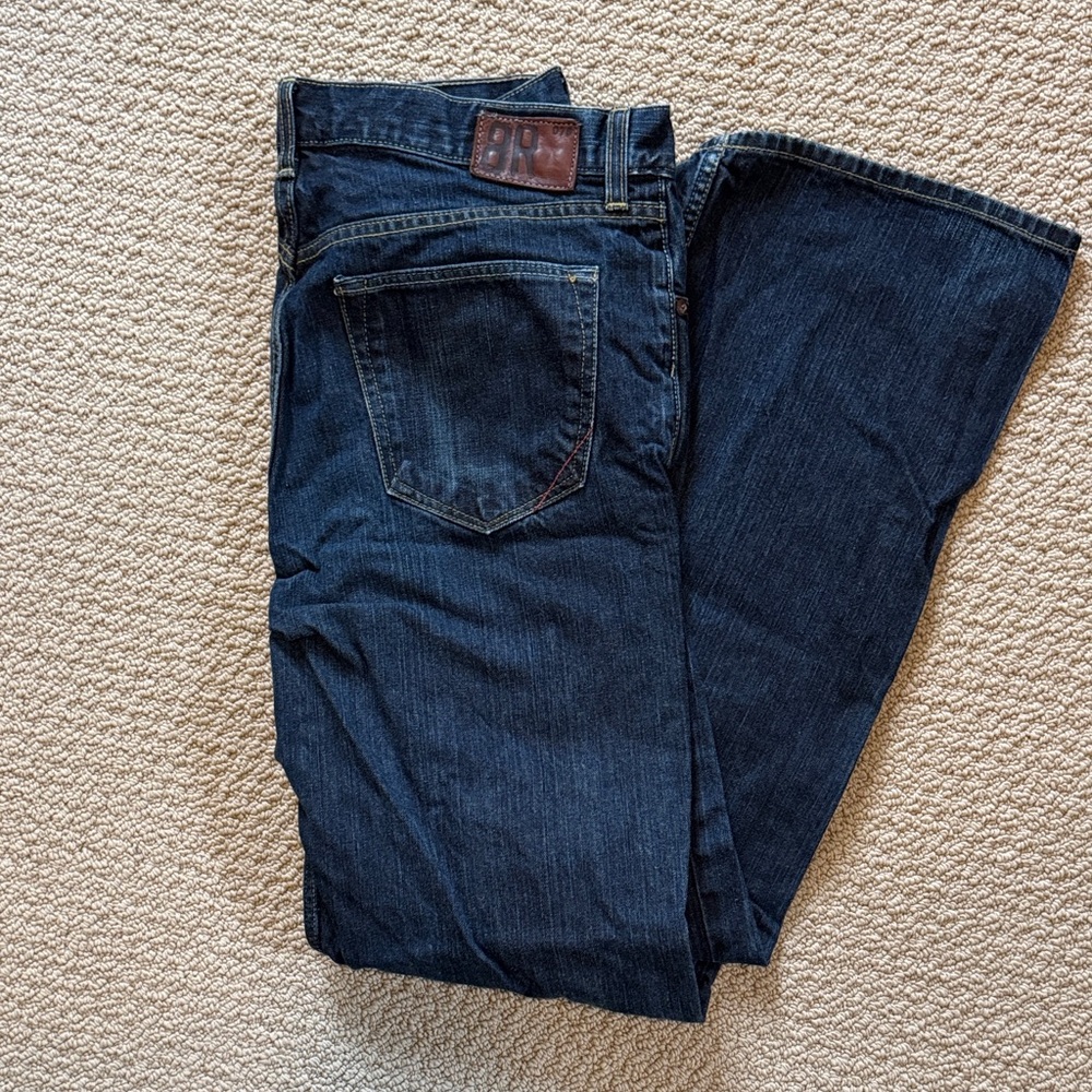 Men's Dark Blue Denim Jeans - Classic Straight Fit